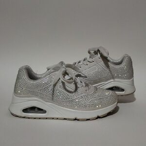 Skechers Silver Rhinestone Kids Sneakers